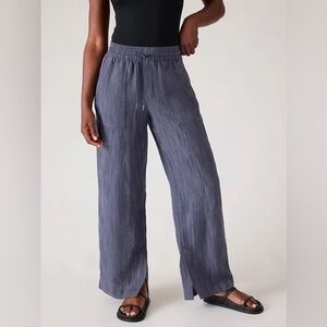 Athleta Retreat 100% Linen Wide Leg Beach Pants